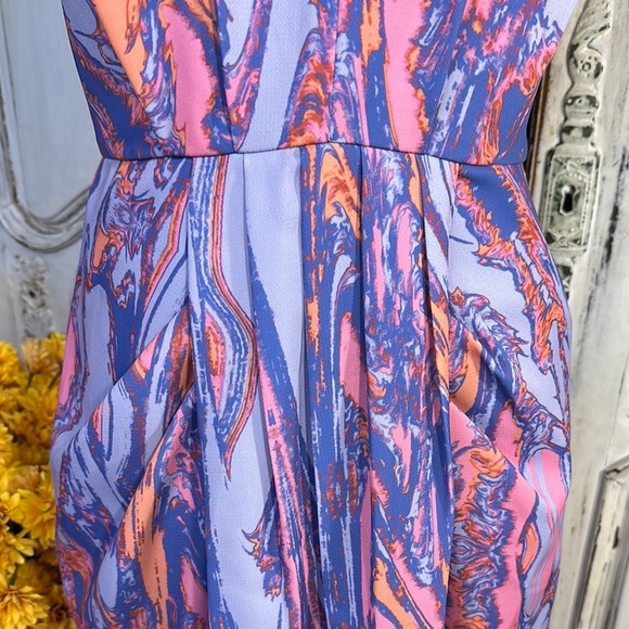 Chelsea . 28 Vibrant Swirl Maxi Spaghetti Strap Wasted 
Dress - Picture 5 of 11